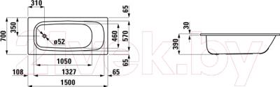 Ванна стальная Laufen Pro 221950 - схема