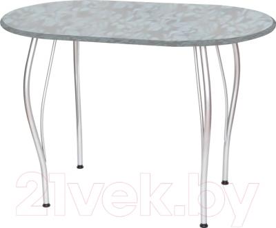 Обеденный стол Древпром Грация 110x68 (металлик/гобелен сталь)