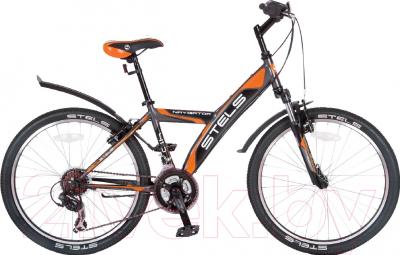 Велосипед STELS Navigator 410 V 2016 (серый/оранжевый/черный)