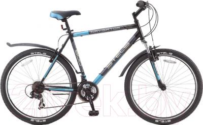 Велосипед STELS Navigator 500 V 2016 (21, черный/темно-серый/голубой)