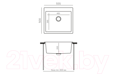 Мойка кухонная Tolero R-111 (серый)