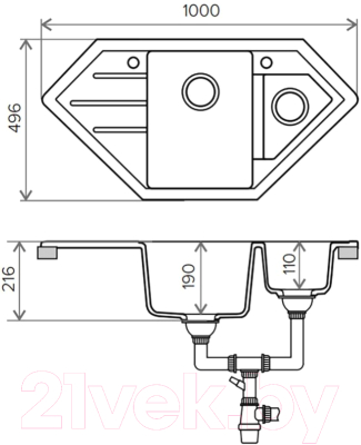 Мойка кухонная Tolero R-114 (коричневый)