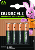 Комплект аккумуляторов Duracell HR6 (4шт, 2500mAh) - 