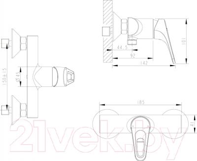 Смеситель Bravat Drop-D F948162C-01 - схема