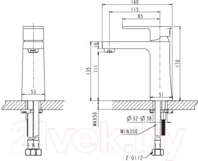 Смеситель Bravat Riffle F172106C