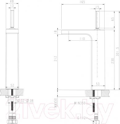 Смеситель Bravat Spring F179113C-A - схема