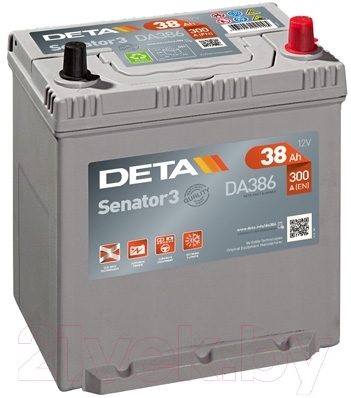 Автомобильный аккумулятор Deta Senator3 DA386 (38 А/ч)