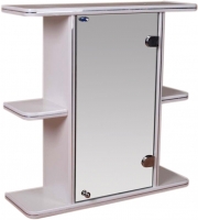 Шкаф с зеркалом для ванной Гамма 10 (белый, правый) - 
