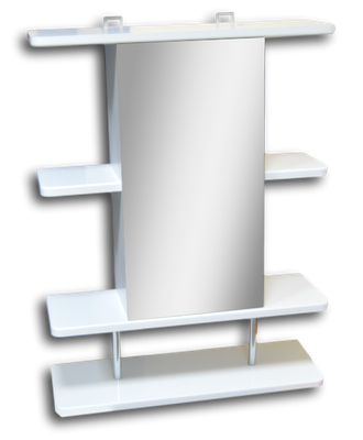 Шкаф с зеркалом для ванной Гамма 10/1 (белый, левый) - 