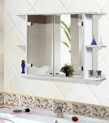 Шкаф с зеркалом для ванной Гамма 11 (белый) - в интерьере