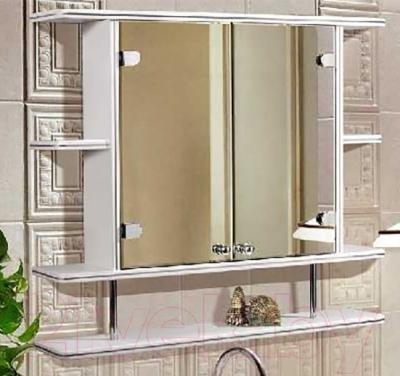 Шкаф с зеркалом для ванной Гамма 11/1 (белый) - в интерьере