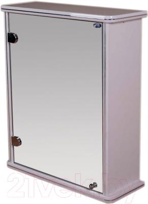 Шкаф с зеркалом для ванной Гамма 13 (белый, левый)