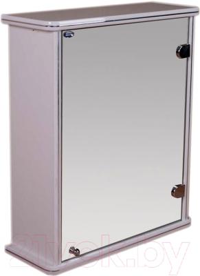 Шкаф с зеркалом для ванной Гамма 13 (белый, правый)