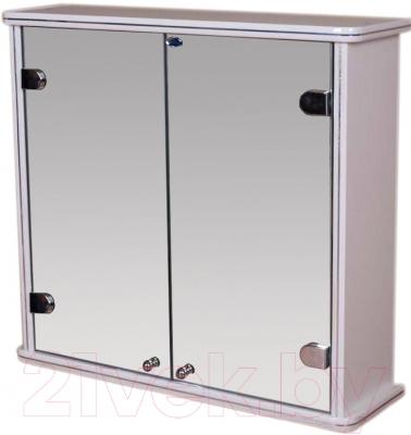 Шкаф с зеркалом для ванной Гамма 14 (белый)