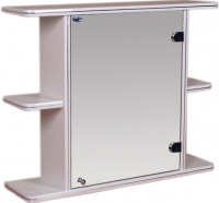 Шкаф с зеркалом для ванной Гамма 15 (белый, правый) - 