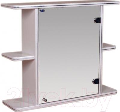 Шкаф с зеркалом для ванной Гамма 15 (белый, правый)