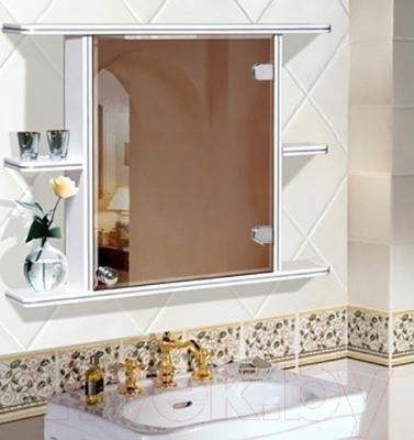 Шкаф с зеркалом для ванной Гамма 15 (белый, правый) - в интерьере