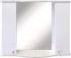 Шкаф с зеркалом для ванной Гамма 08т (белый, двухстворчатый) - 