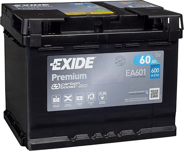 Автомобильный аккумулятор Exide Premium Carbon Boost EA601