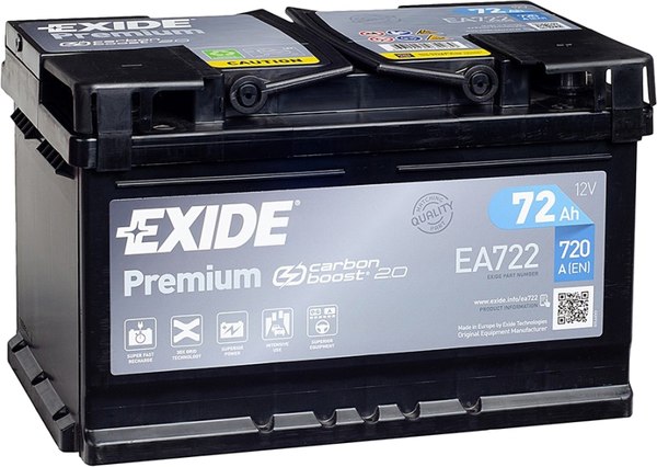 Автомобильный аккумулятор Exide Premium EA722