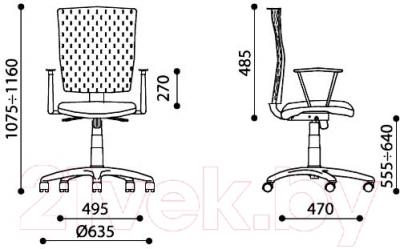 Кресло офисное Nowy Styl Evolution R (OH/5, ZT-13) - размеры