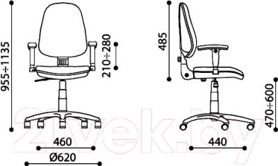 Кресло офисное Nowy Styl Galant GTR Chrome (Active-1, ZT-15) - размеры