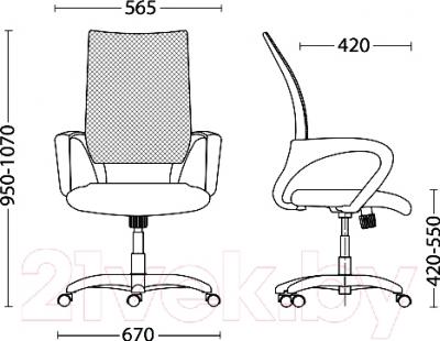 Кресло офисное Nowy Styl Network GTP (OH/5, C-24) - размеры