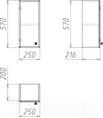 Шкаф для ванной Гамма 40.25 Ф2 (белый, левый)