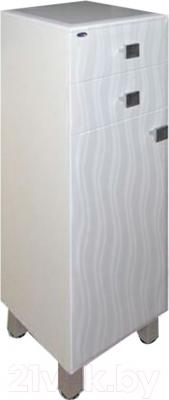 Шкаф-полупенал для ванной Гамма 31 оФ2 (волна, правый)