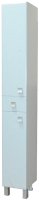 Шкаф-пенал для ванной Гамма 51.25 ОФ2 (белый, с ящиком, левый) - 
