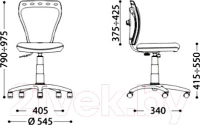 Кресло офисное Nowy Styl Ministyle GTS Q (ZT-18) - размеры