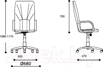 Кресло офисное Nowy Styl Manager Steel Chrome (ECO-07) - размеры