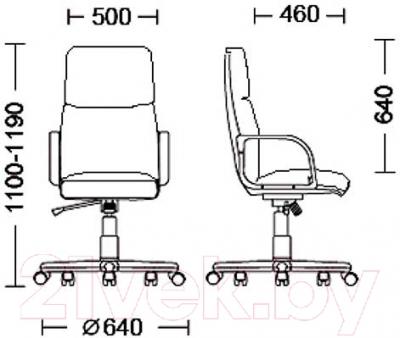 Кресло офисное Nowy Styl Nadir Steel Chrome/Comfort (LE-G) - размеры