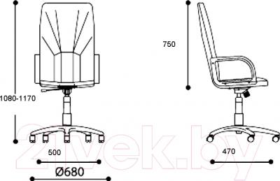 Кресло офисное Nowy Styl Manager Steel Chrome (SP-B) - размеры