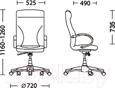 Кресло офисное Nowy Styl Riga (ECO-07) - размеры