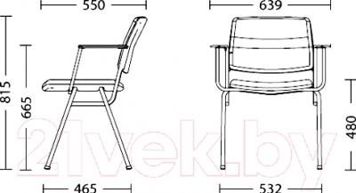 Стул офисный Nowy Styl Isit Arm Chrome (ZT-13) - размеры