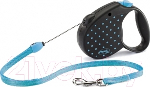 Поводок-рулетка Flexi Color Dots FLX442 (M, голубой)