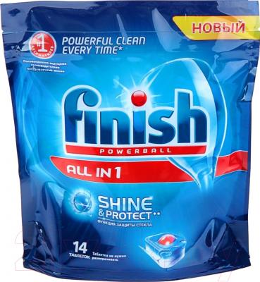 Таблетки для посудомоечных машин Finish Shine&Protect All in One (14шт)