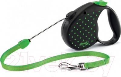 Поводок-рулетка Flexi Color Dots FLX443 (M, зеленый)