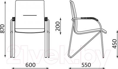 Стул офисный Nowy Styl Samba (V-46/1.031) - размеры