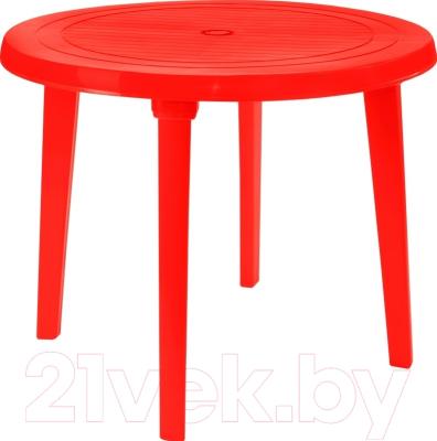Стол пластиковый Алеана Круглый D90 (красный)