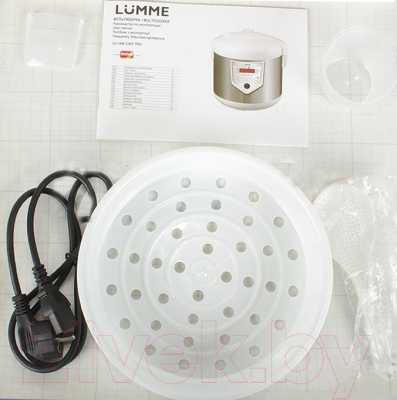 Мультиварка Lumme LU-1446 Chef Pro (белый/сталь) - комплектация