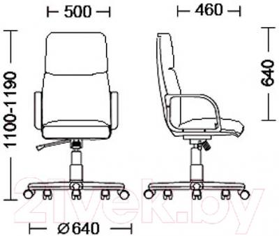 Кресло офисное Nowy Styl Nadir Steel Chrome/Comfort (LE-A) - размеры