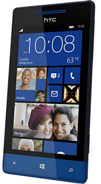 Смартфон HTC Windows Phone 8S Blue - полубоком