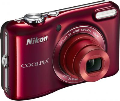 Компактный фотоаппарат Nikon Coolpix L28 Red - общий вид