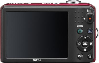 Компактный фотоаппарат Nikon Coolpix L28 Red - вид сзади