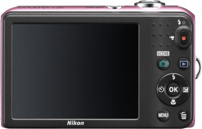 Компактный фотоаппарат Nikon Coolpix L28 Pink - вид сзади