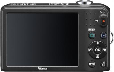 Компактный фотоаппарат Nikon Coolpix L28 Black - вид сзади