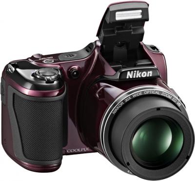 Компактный фотоаппарат Nikon Coolpix L820 Plum - общий вид
