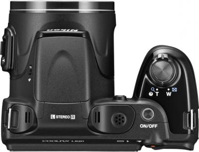 Компактный фотоаппарат Nikon Coolpix L820 Black - вид сверху